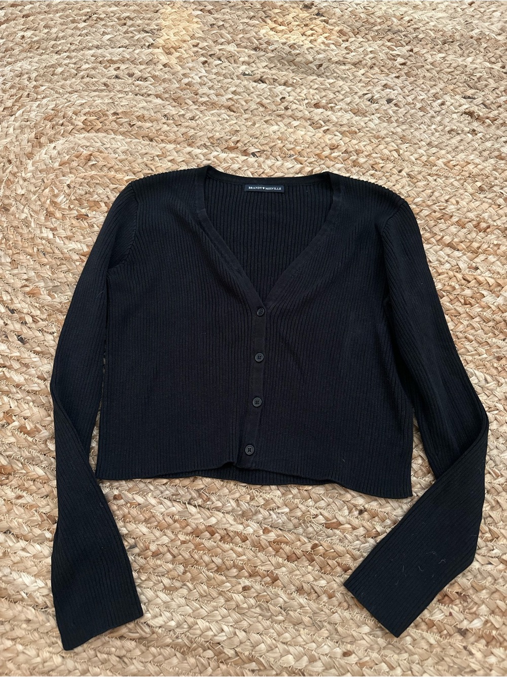 BRANDY MELVILLE BLACK BUTTON DOWN SWEATER